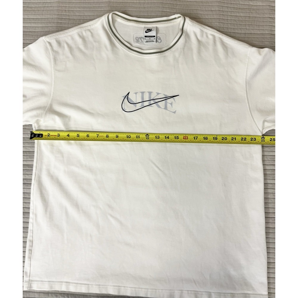 Nike Premium Loose Fit Essential Shirt Striped Collar Off White Baggy Mens XL - Picture 4 of 9